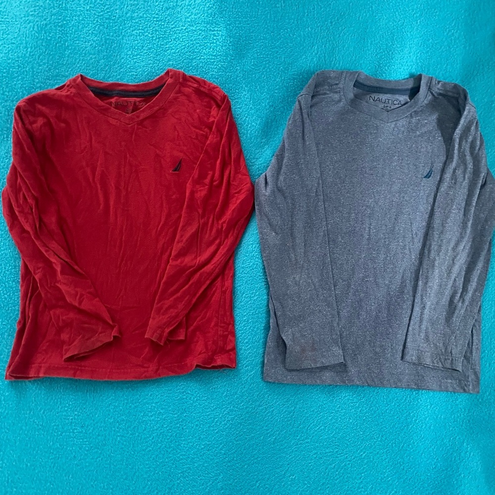 BOYS set of two size 8 Nautica Long Sleeve shirts